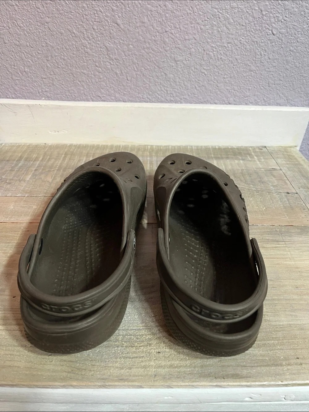 Crocs Brown/ Taupe Slip On Classic Clogs Sz M 8 W 10